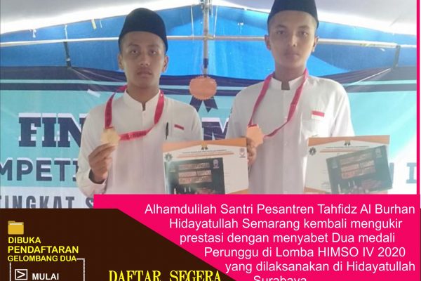 Santri  Al Burhan Hidayatullah Semarang Raih Perunggu di HIMSO IV